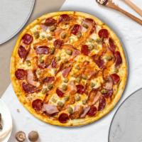 Gluten-Free Meat And Greet Pizza · Low Carb and Gluten-Free! All the taste. Enjoy our premium meats on a 10' gluten free caulif...