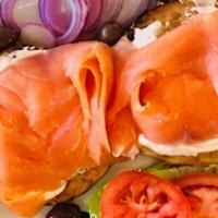 Bagel With Lox & Cream Cheese · Freshly sliced  Nova Lox.