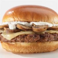 Mushroom Swiss · Classic burger seasoned with our signature searing spice with swiss cheese and roasted mushr...