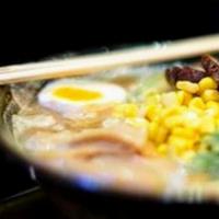 Miso Ramen · Noodle soup with miso (made with more than 12 ingredients fermented for a month) toppings: c...