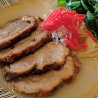 Chasyu Ramen · Tamashii ramen with extra pork slices and vegetables. Toppings: chasyu (pork), onion, bean s...