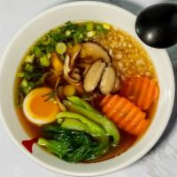 Veggie Ramen · Choice of shio broth (mineral salt flavored soup) or shoyu broth (special soy sauce flavored...