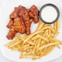 Chicken Wings · Bbq buffalo or plain. served with french fries