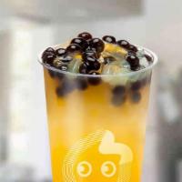 Bubble Gaga · Passion fruit green tea with chewy bubbles and coconut jelly. Served cold only.