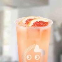 Grapefruit Yakult · Grapefruit juice with with probiotic Yakult.  Contains dairy. Caffeine-free.