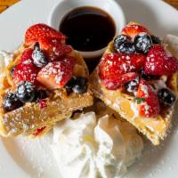Waffle Sandwich · Fresh Strawberries, Blueberries, Whipped Cream
