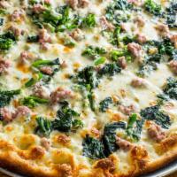Broccoli Rabe Pie (Whole Topping) · Fresh sauteed broccoli rabe and olive oil. No sauce!