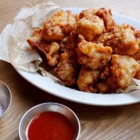 Small Kfc · Boneless Korean-Fried-Chicken with homemade sweet & sour sauce and radish pickles