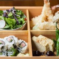 Bento Box · All Bento Box comes with Eggplant with sweet miso paste, Grilled Shishito Pepper, Fried Dump...