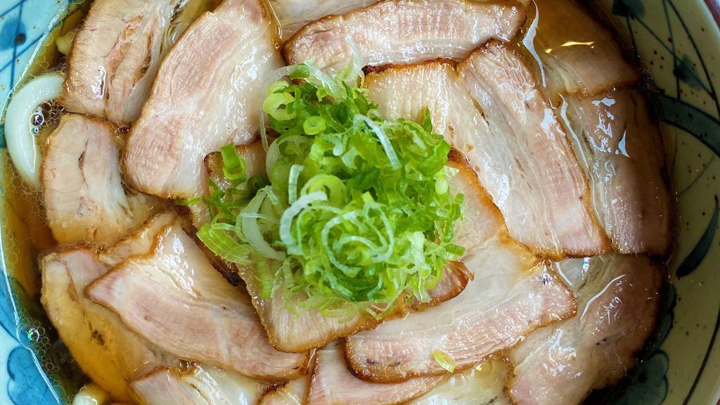 Hot “Chashu” Pork Udon Noodle Soup · 