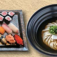 Value Omakase · come with FULL-SIZE CHOICE OF UDON. tuna, salmon, seared salmon, hamachi, spicy tuna, tobiko...
