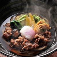 Bogo Sukiyaki Beef Udon · beef short plate, slow-cooked egg & vegetables.