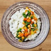 Yogi Platter · Any vegetable curry with basmati rice.