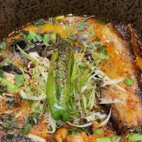 Spicy Tonkotsu Ramen · Spicy. Rich and creamy tonkotsu broth with house special chili paste, braised Berkshire pork...