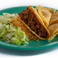 Hard Shell Taco · Your choice of protein w/mixed greens & cheese