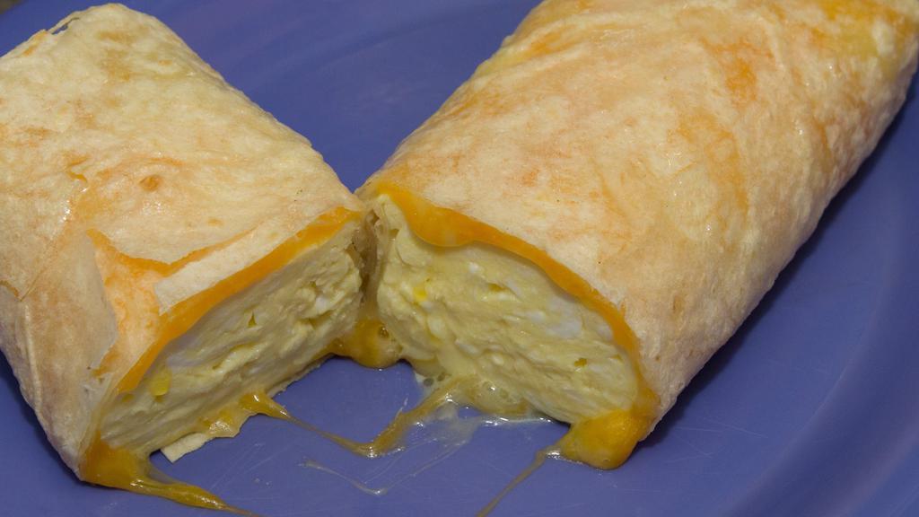 Potatoes, Eggs & Cheese Burrito · Potatoes, scrambled eggs& cheese folded in a flour tortilla