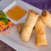 Thai Spring Roll · Spicy. 6 pieces. With sweet and spicy dipping sauce. Spicy.