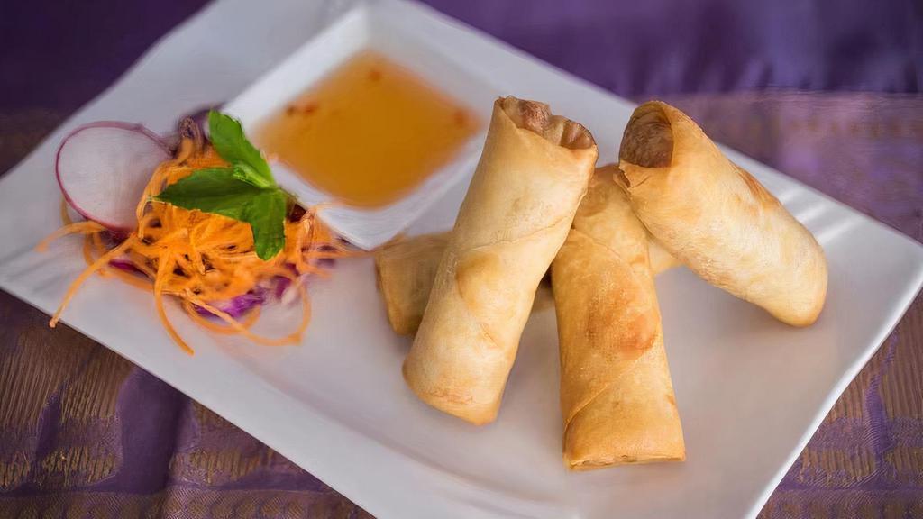 Thai Spring Roll · Spicy. 6 pieces. With sweet and spicy dipping sauce. Spicy.