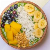 Superfood Yogurt Bowl · Plain greek yogurt, flaxseeds meal, chia seed, almond butter, fresh fruits, granola, honey, ...