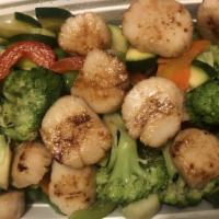 House Special Scallops · Large sea scallop sauteed with black mushroom, snow peas, green veg. or red pepper in a chef...