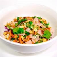Salad W. Vietnamese Ham · Comes with cabbage, purple cabbage, pickled carrot&radish, cilantro, lettuce, peanut, fried ...