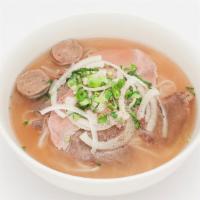 Beef (Cooked & Raw ) Pho · Rare beef eye round and well done beef shank thinly sliced