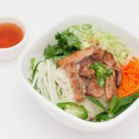 Grilled Chicken Rice · Grilled chicken rice bowl comes with tomato, lettuce, pickle carrot & radish, cucumber, cila...