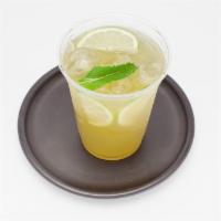 Green Tea Lemonade · Fresh squeezed lime juice lemonade with green tea base and mint leaves
