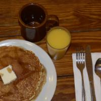 Pancakes · Three buttermilk pancakes
