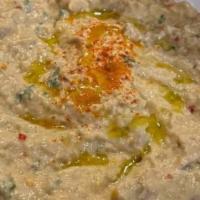 Baba Ghanoush · Mixture of eggplant and tahini with spices.