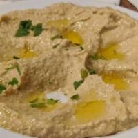 Hummus · Chick peas mashed with spices for a savory flavor.