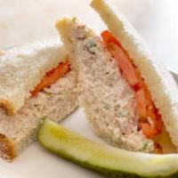 Chicken Salad Sandwich · Homemade chicken salad with celery, onion, red pepper and mayo. Choice of bread.