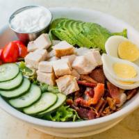 Salad - Turkey Cobb · With Avocado, Danish blue cheese, hard boiled egg, bacon and tomato on greens with blue chee...