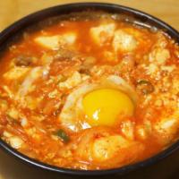 Soondubu Jjigae · 순두부찌개 Soft Tofu Soup (includes rice)