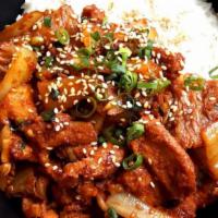 Jeyook Dupbab · 제육덮밥 Spicy Stir-Fried Pork over Rice