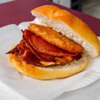 Titan Tower · Pork roll, bacon, sausage, hash browns, egg and cheese