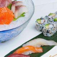 Sushi & Sashimi · Chef's Choice of 3pcs Sushi, 5pcs Sashimi & a California Roll