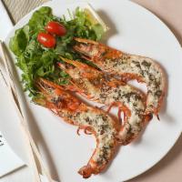 King Prawns (3) · Roasted and split with herb marinade.