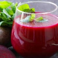 Liver Juice · Freshly squeezed orange, beets, and apple juices.
