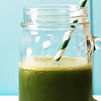 Mean Green Juice · Freshly squeezed apple, cucumber, celery, organic kale, lemon, and ginger juices.