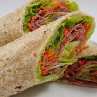 Gyro Wrap · Chicken or lamb, lettuce, tomato and white sauce.
