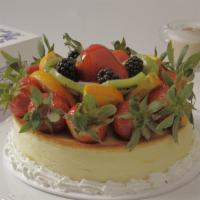 Ny Style Cheesecake With Mixed Fruit · Seven inches serves 8 to 10.