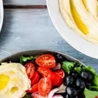 Falafel Salad · Mixed greens with falafel, cucumber, tomato, red onion, Kalamata olives, and house vinaigret...