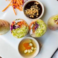Shrimp Summer Roll · Mixed fresh vegetable and shrimp wrap served with house tamarind sauce topped with ground pe...