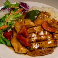 Chick'N Bowl · Grilled chicken thighs sautéed in Teriyaki, Spicy Gochujang, or BBQ sauce. Served over rice,...