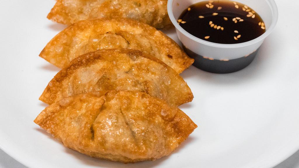 Dumplings · Fried Dumplings with your choice of Beef or Veggie filling. Comes with our homemade dumpling sauce!
*contains egg