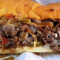 Grilled Shave Steak Sub - Family Favorite!! · Fresh Grilled Shaved Steak with your choice of Mushrooms, Peppers & Onions dusted with a Ste...