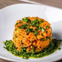 Carrot Risotto · Vata, Pitta (V, GF) Creamy with a crunch, with delicate flavors. Arborio rice, fresh carrot ...