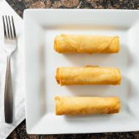 Veggie Spring Rolls · (4) deep fried spring rolls w/long rice noodles, cabbage, carrots, onions served with pineap...