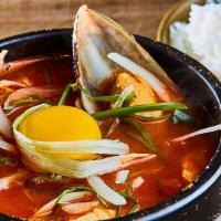 Seafood Soon Tofu Soup · Spicy Tofu Soup with Seafood and Vegetables (Mushroom, Scallion, Onion, Zucchini)
Steamed Ri...